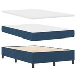 vidaXL Lit avec sommier et banc bleu 120x200 cm en tissu