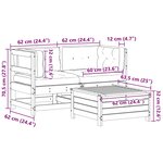 vidaXL Salon de jardin 3 Pièces avec coussins Bois de pin massif