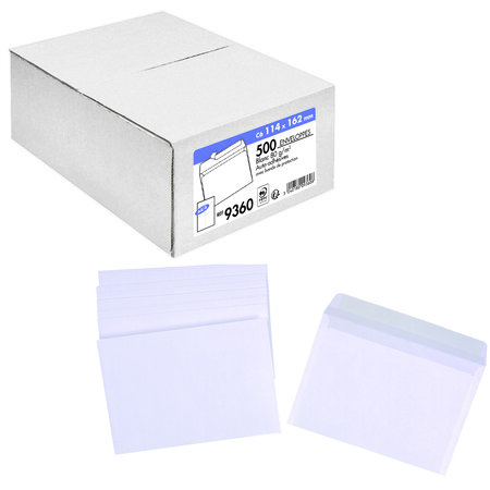 Enveloppe 114x162 blanc 90g - Lot de 500