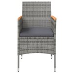 vidaXL Mobilier à dîner d'extérieur avec coussins 3 Pièces Gris et noir