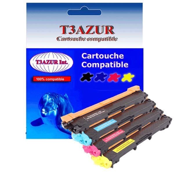 4 Toners compatibles avec Brother TN241 TN245 pour Brother MFC9340CDW, MFC9342CDW - T3AZUR