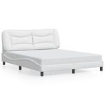 vidaXL Cadre de lit avec lumières LED blanc 160x200 cm similicuir