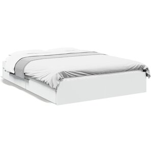 vidaXL Cadre de lit avec tiroirs sans matelas blanc 120x200 cm