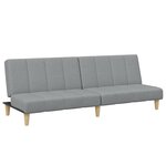vidaXL Canapé-lit à 2 places avec repose-pied gris clair tissu