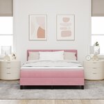 Lit à ressort vidaXL avec matelas Rose 160x200 cm Velours