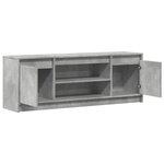 vidaXL Meuble TV avec LED gris béton 139 5x34x50 cm bois d'ingénierie