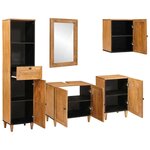 vidaXL Ensemble de mobilier de salle de bain avec tiroir 5 Pièces Marron