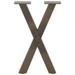 vidaXL Pieds de table basse en forme de X  2 pièces  acier naturel  28 x (42-43) cm