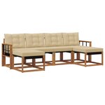 vidaXL Ensemble de canapés d'extérieur 6 Pièces Naturel et Beige