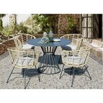 Table de jardin ronde en acier epoxy 110 cm holland
