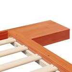 vidaXL Cadre de lit au sol avec tables de nuit marron cire 200x200cm en bois massif