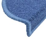 Vidaxl tapis d'escalier 10 pièces 65x24x4 cm bleu