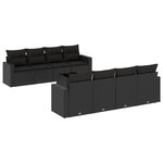 vidaXL Salon de jardin 9 Pièces avec coussins noir résine tressée