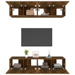 vidaXL Meubles TV 4 Pièces chêne fumé 80x30x30 cm bois d'ingénierie