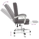 vidaXL Fauteuil inclinable de bureau Gris Similicuir