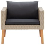 vidaXL Canapé simple de jardin avec coussins Résine tressée Beige