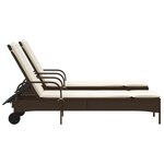 vidaXL Chaises longues avec coussins lot de 2 marron résine tressée