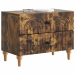 vidaXL Cabinet de chevet avec tiroir Chêne fumé 62 x 34 5 x 48 cm