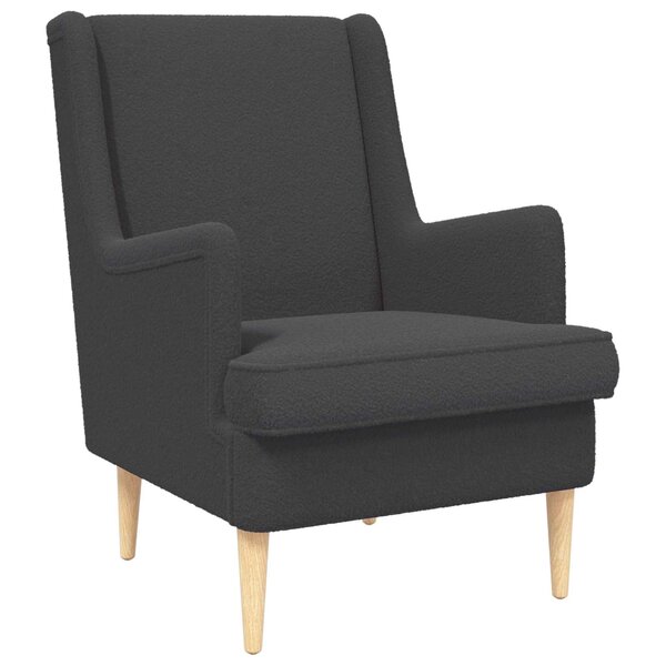 vidaXL Fauteuil Gris foncé Bouclé
