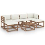 vidaXL Salon palette de jardin 7 Pièces et coussins Bois de pin imprégné