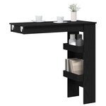 vidaXL Table de Bar Murale avec étagère Chêne noir 102 x 45 x 103 5 cm