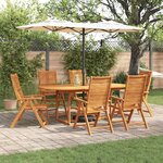 vidaXL Ensemble de salle à manger pour jardin 7 Pièces Marron
