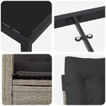 vidaXL Ensemble de salle à manger de jardin de 3 pièces avec coussins Gris clair Poly rotin