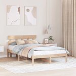 vidaXL Cadre de lit Marron 140 x 190 cm Bois de pin massif