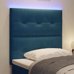 vidaXL Tête de lit LED avec des lumières à LED Bleu 80 cm Polyester