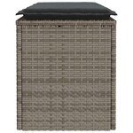 vidaXL Banc de jardin avec coussin gris 110x40x44 cm résine tressée