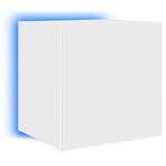 vidaXL Meuble TV mural avec lumières LED blanc 40 5x35x40 cm