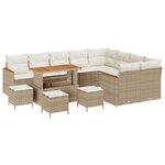 vidaXL Ensemble de canapé de jardin 13 Pièces Beige Poly Rattan