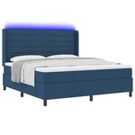 vidaXL Lit à ressort LED avec matelas Bleu 180 x 200 cm tissu