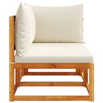 vidaXL Canapé de jardin avec coussins 2 places Bois Acacia et rotin