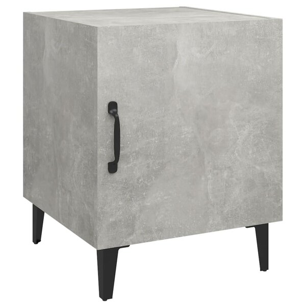 vidaXL Table de chevet Gris béton Bois d'ingénierie