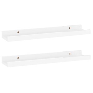 vidaXL Étagères murales 2 Pièces Blanc brillant 40x9x3 cm