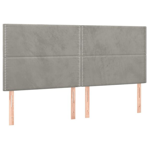 vidaXL Tête de lit Gris clair 160x5x118/128 cm Velours