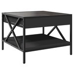 vidaXL Table basse avec LED infini noir 50x50x38 cm