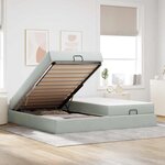 vidaXL Cadre de lit avec matelas avec matelas 2 Pièces Gris clair Velours