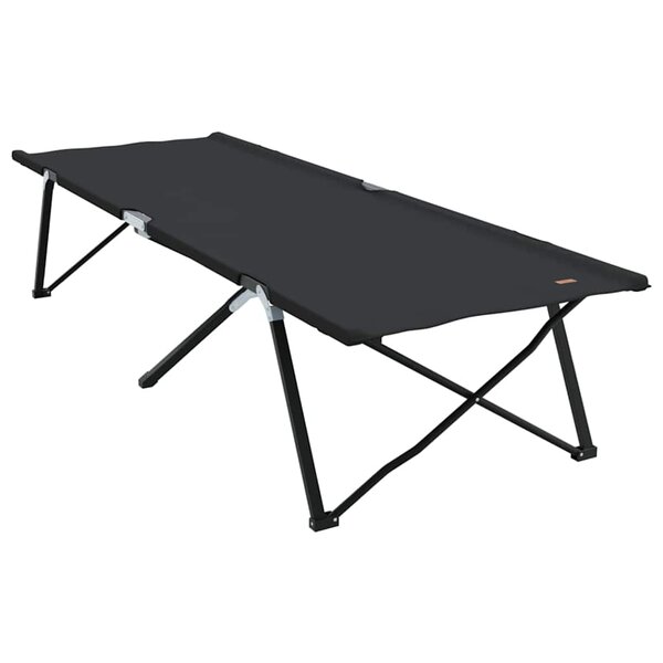 vidaXL Lit de camping pliant Pliant Noir 206 x 76 x 74 cm Tissu Oxford