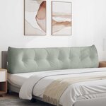 vidaXL Coussin de Dos Gris clair 200 x 24 x 50 cm Velours