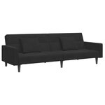 vidaXL Canapé-lit à 2 places avec repose-pied noir velours