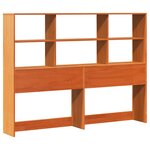 vidaXL Cadre de lit avec tête de lit de rangement 2 Pièces Brun Ciré