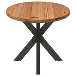 vidaXL Table à manger marron clair bois de chêne massif ovale