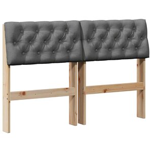 vidaXL Tête de lit capitonnée Gris foncé 120 cm Pin massif
