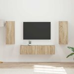 vidaXL Ensemble meuble TV 2 Pièces Chêne Sonoma Bois d'ingénierie