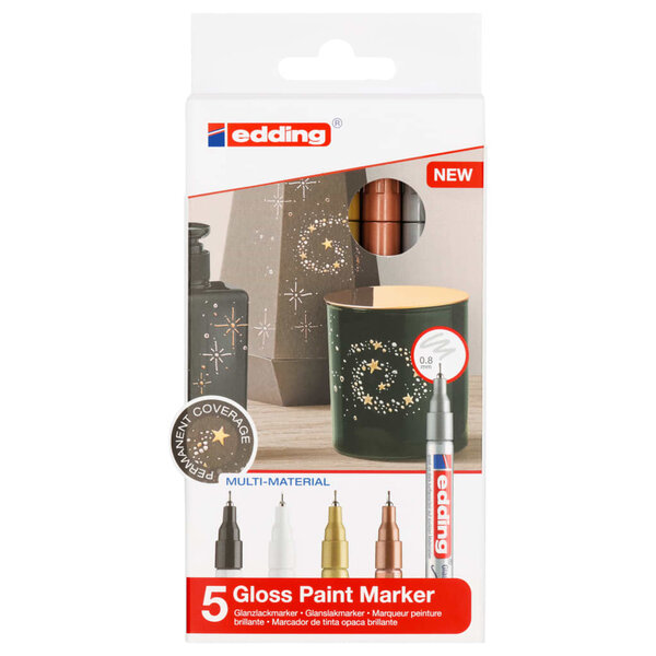 Edding marqueurs à peinture brillante 5 pièces multicolore 780