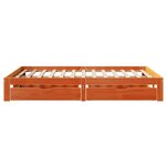 vidaXL Cadre de lit avec tiroirs sans matelas cire marron 120x190 cm