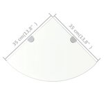 vidaXL Étagères d'angle 2 Pièces et supports Verre Transparent 35x35 cm