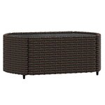 vidaXL Salon de jardin 3 Pièces avec coussins marron résine tressée